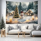 cheap Christmas Tapestry Hanging-Christmas Decorations Snowman Gifts Hanging Tapestry Xmas Wall Art Large Tapestry Mural Decor Photograph Backdrop Blanket Curtain Home Bedroom Living Room Decoration