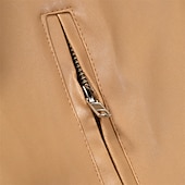 preiswerte Kunstlederjacke-Herren Kunstlederjacke Hemdjacke übergangsjacke Bikerjacke Urlaub Täglich Winddicht Warm Tasche Herbst Winter Einfach Mode Klassisch Stehkragen Regulär Kunstleder Schwarz Khaki Jacken