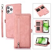 abordables Carcasas iPhone-teléfono Funda Para iPhone 16 Pro Max Plus iPhone 15 Pro Max Plus iPhone 14 13 12 11 Pro Max Plus Funda Trasera con Soporte Magnética con cordón Retro TPU Cuero de PU