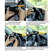 お買い得  自動車内装用アクセサリー-ステアリングホイール T ロック 車両セキュリティ ステアリングロック 盗難防止装置 ステアリング ステディファスト シールド セキュリティ トラベル ロック ギア 車 車両用