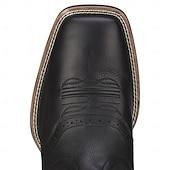 levne Cowboy &amp; Western Boots-pánské dvoubarevné westernové kovbojské boty z umělé kůže – klasický vyšívaný design, odolná konstrukce, perfektní na ježdění, outdoor a běžné nošení
