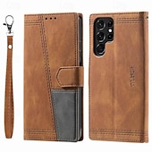 levne Pouzdra pro Samsung-telefon Carcasă Pro S23 Ultra Plus S23 S22 S22 Plus Ultra S21 FE A54 A34 A14 A73 A53 A33 A23 A13 A72 A52 A32 A22 A12 A71 A51 A31 S20 Plus Pouzdro na peněženku se stojánkem s poutkem na zápěstí Slot