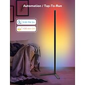 economico Luci intelligenti-Luci da Pavimento Illusion RGB LED Smart Luci d&#039;Angolo WiFi Bluetooth con Sincronizzazione Musicale Rilevamento del Suono 1.2m 74 perle LED Alimentate USB per Atmosfera in Soggiorno/Camera da Letto