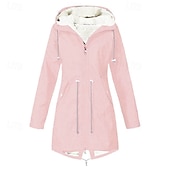 baratos Jaquetas sopradoras-Mulheres Casaco de inverno Jaqueta de lã para caminhada Inverno Ao ar livre Prova-de-Água Quente Macio Confortável Jaquetas em Velocino Zip Completo Campismo / Escursão / Espeleologismo Viajar