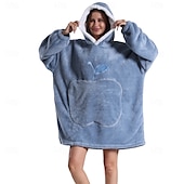 baratos cobertor vestível-cobertor com capuz cobertor usável, super macio quente cobertor oversized moletom flanela sherpa cobertor com bolso gigante para homens mulheres adolescentes amigos