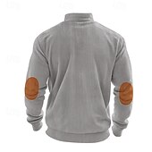 levne Dovolená-Pánské Polo na čtvrt zip Golfová košile Denní Dovolená Čtvrtletní zip Dlouhý rukáv Módní Moderní Barevné bloky Slátanina Jaro &amp; podzim Běžný Námořnická modř Světle šedá Armádní zelená Meruňková Polo