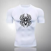 cheap Men&#039;s Running Tee &amp; Tank Tops-Men&#039;s Compression Shirt Athletic Shirt Gym Shirt Fitness Shirt Short Sleeve Tee Tshirt Casual Athleisure Breathable Quick Dry Soft Gym Workout Running Walking Sportswear Activewear White Red Green