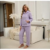 levne Kigurumi pyžama-Dospělé Pevná barva Pyžama Noční přádlo Overalová pyžama Kigurumi pyžamo Pyžama Pro Dámské denní nošení Karikatura