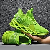 economico Sneakers da uomo-scarpe da ginnastica sportive da uomo in Flyknit verde neon - scarpe da corsa leggere e traspiranti con un design unico della suola