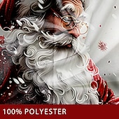 billiga Jultomtens outfit-Jul Herr jultomten Skjorta Knapp upp skjorta Långärmad Ledigt Festkvällskläder Dagligen Höst Vinter Vår &amp; sommar Tröjkrage Knappen uppåt 3D-utskrift Gul Rubinrött Blå Grön