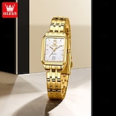 levne Quartz hodinky-olevs luxusní značkové dámské hodinky zlaté nerezové voděodolné datum dámské náramkové hodinky náramek hodinky 5616