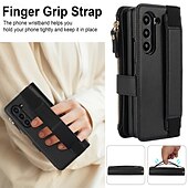economico Cover Samsung-telefono Custodia Per Samsung Galaxy Piegatura a Z 7 Z Fold 6 Z Fold 5 Z Fold 4 Z Fold 3 Custodia Portafoglio con Supporto Magnetico Cerniera Retrò TPU Pelle PU