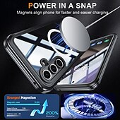 cheap Samsung Cases-Phone Case For S24 FE S25 Ultra Back Cover Magnetic Support Wireless Charging Shockproof Retro TPU Acrylic