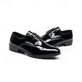 cheap Semi-Formal-Men&#039;s Shiny Gold Lace-Up Dress Shoes - Sleek Formal Oxford Shoes for Parties, Events, and Performances