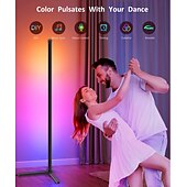 economico Luci intelligenti-Luci da Pavimento Illusion RGB LED Smart Luci d&#039;Angolo WiFi Bluetooth con Sincronizzazione Musicale Rilevamento del Suono 1.2m 74 perle LED Alimentate USB per Atmosfera in Soggiorno/Camera da Letto