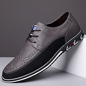 baratos Semi-formal-sapatos oxford masculinos de couro sintético bicolor – design com cadarço e detalhes brogue, elegantes e confortáveis para ocasiões casuais e formais