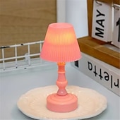 baratos Candeeiros de mesa-Abajur de mesa led com flor de concha colorida de macaron, quarto &amp;luz noturna de mesa de jantar, decoração moderna simples, botão alimentado por bateria 1pc