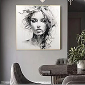 preiswerte Gemälde mit Menschen-handgemachte abstrakte Spachtel Gesichtsmalerei Wandkunst handgemachte strukturierte Gesicht von Mädchen Malerei handgemalte figurative Ölgemälde Wandkunst Gesicht Ölgemälde Wand dekorative Malerei