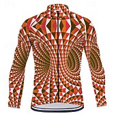 Men's Cycling Jersey Geometry Long Sleeve Bike Tee Tshirt Top with 3 Rear Pockets Mountain Bike MTB Road Bike Cycling Quick Dry Front Zipper Wicking Sports Blue Orange Clothing Apparel4