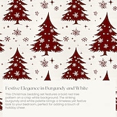 baratos Roupa de Cama de Natal-capa de edredom de natal com design de árvore de natal vermelha roupa de cama festiva 100% algodão macio e aconchegante para decoração sazonal de quarto queen king size