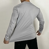 Недорогие Футболки и майки для бега-Муж. Спортивная рубашка Фитнес-рубашка Сжатая рубашка сжатия Полный почтовый индекс Длинный рукав Верхняя часть Повседневные Одежда для спорта и отдыха Осень Однотонный Сохраняет тепло Мягкий