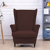 cheap Armchair Cover &amp; Armless Chair Cover-Wingback Chair Cover with Striped Geometric Print Polyester Slipcover Stretchy and Durable Furniture Protector Modern Stylish Chair Cover for Living Room Decor