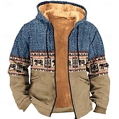 cheap Vintage Ethnic Hoodies-Men&#039;s Hoodie Hoodies Sweatshirt Hooded Sweatshirt 3D Printing Light Brown Fall / Winter Designer