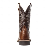 levne Cowboy &amp; Western Boots-pánské dvoubarevné westernové kovbojské boty z umělé kůže – klasický vyšívaný design, odolná konstrukce, perfektní na ježdění, outdoor a běžné nošení