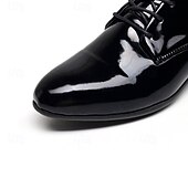 cheap Semi-Formal-Men&#039;s Shiny Gold Lace-Up Dress Shoes - Sleek Formal Oxford Shoes for Parties, Events, and Performances