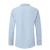 economico camicia da uomo con bottoni-Per uomo Camicia Camicia estiva Camicia con bottoni Maglietta informale Camicia da spiaggia Nero Bianco Verde chiaro Azzurro cielo Verde scuro Manica lunga Liscio Bavero Hawaiano Per eventi Jacquard