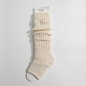 economico calzini da casa-calzini da donna autunnali e invernali coprigambe spessi e caldi lavorati a maglia calzini di media lunghezza calzini in pile lolita