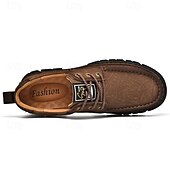 economico Scarpe da uomo-scarpe da uomo robuste e comode, in pelle scamosciata, con design traspirante e suola resistente, perfette per escursioni e abbigliamento casual