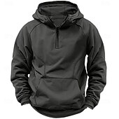 voordelige basic hoodies voor heren-Voor heren Sweatshirt met kwartrits Raglan-hoodie Tactische capuchon Zwart Leger Groen Marineblauw Donkergrijs Capuchon Halve rits Kleurenblok Lapwerk Zak Kwart ritssluiting Werk Sport &amp; Outdoor