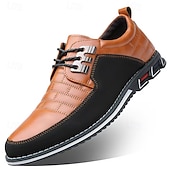 abordables Zapatillas de hombre-Hombre Oxfords Zapatos Derby Zapatos Confort Negocios Casual Británico Exterior Diario Oficina y carrera PU Cordones Negro Blanco Rosa Primavera Otoño Invierno