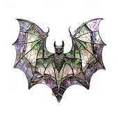 cheap Wall Accents-Acrylic Bat Catcher Stained Glass Style Window Hanging Decoration Versatile Halloween Decoration