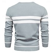voordelige pullover voor heren-nieuwe herfsttrui herentrui o-hals patchwork lange mouw warme slanke truien heren casual mode trui herenkleding