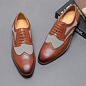Недорогие Броги-мужские коричневые оксфорды из искусственной кожи с узором «гусиная лапка» и деталями в стиле «брог» — классические туфли для деловых встреч и свадеб