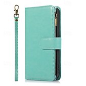 cheap iPhone Cases-Phone Case For iPhone 16 Pro Max Plus iPhone 15 Pro Max Plus iPhone 14 13 12 11 Pro Max Mini SE X XR XS Max 8 7 Plus Back Cover with Stand Holder Zipper with Wrist Strap Retro TPU PU Leather