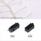 abordables Enchufe eléctrico-Cadena de luces LED con forma de petardo, 31 V CC, 9 m/6 m, 300/200 LED, IP65, resistente al agua, para exteriores, decoración de fiestas navideñas, iluminación colorida, 1 unidad
