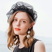 levne Party klobouky-pokrývka hlavy vlákno baret klobouk poddajný klobouk cylindr svatební koktejl elegantní svatba s drahokamu hladká pokrývka hlavy pokrývka hlavy