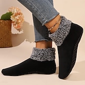 abordables calcetines caseros-Calcetines térmicos antideslizantes para interiores, calcetines de suelo para mujer, calcetines peludos de invierno para mujer, calcetines gruesos que no se caen para yoga, pilates y baile