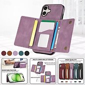 economico Cover per iPhone-telefono Custodia Per iPhone 16 Pro Max Plus iPhone 15 Pro Max Plus iPhone 14 13 12 11 Pro Max Plus Mini SE Per retro Con supporto Slot per schede Resistente agli urti Retrò TPU pelle sintetica