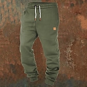 billige Joggesko-Herre Joggebukser Jogger Bukser Lomme Snorer Elastisk midje عادي Komfort Sport &amp; Utendørs Daglig Mote Fritid Militærgrønn Svart Mikroelastisk