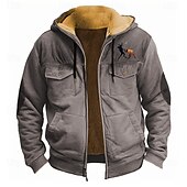 economico felpe 3d da uomo-Per uomo Ogni Vello Felpa con cappuccio Felpe Felpa con cappuccio Manica lunga Felpa con cappuccio Con cappuccio Di tendenza Stampa 3D Per eventi Da caccia Abbigliamento di strada Nero Rosso Cerniera