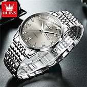 halpa Mekaaniset kellot-Uusi Olevs Olevs Brändi Muotitrendi Miesten Teräshihna Kello Kalenteriviikkonäyttö Valoisa Yksinkertainen Automaattinen Mekaaninen Kello Rentoa Vedenkestävä Urheilu Miesten Rannekello