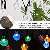 cheap Solar String Lights-Elegant Wedding Reception Party Solar Bubble Ball Light String Halloween Christmas Wedding Party Atmosphere Decoration Light String 5M-20Leds/7M-50Leds/12M-100Leds