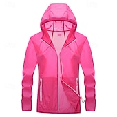 cheap Outdoor Jackets-Women&#039;s Hiking Jacket Outdoor Sun Protection Breathable Front Zipper Lightweight Jacket Full Zip Beach White Pink Blue Fuchsia