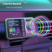 economico Lettori multimediali per auto-trasmettitore fm bluetooth per auto adattatore bluetooth per auto wireless con schermo a colori supporto qc3.0 ricarica rapida chiamata vivavoce lettore musicale mp3 bassi &amp;scheda tf tre booster