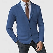preiswerte Herrenjacken &amp; Herrenmäntel-Herren Leichte Jacke Freizeitjacke Blazer Sakko Täglich Urlaub Weich Tasche Herbst Winter Glatt Modisch Klassisch Kargen Standard Schwarz Blau Khaki Hellgrau Armeegrün Jacken