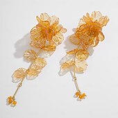 cheap Earrings-Women&#039;s Stud Earrings Classic Flower Precious Statement Boho Sweet Earrings Jewelry White / Red / Orange For Wedding Party Prom 1 Pair